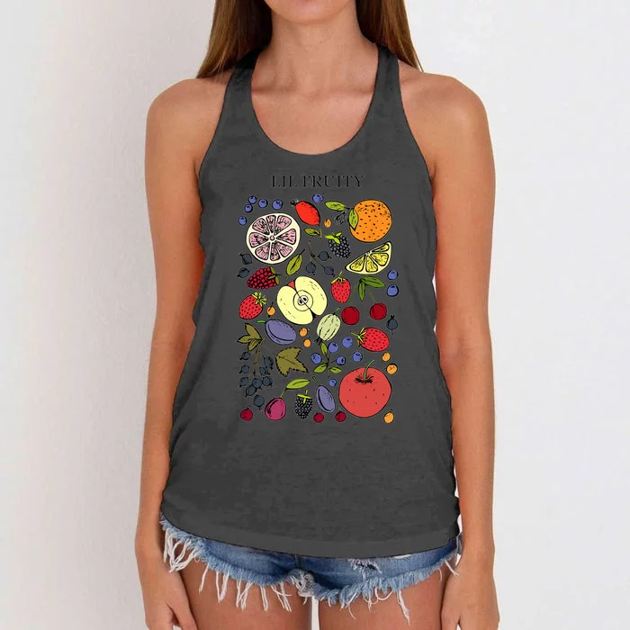 Lil Fruity LGBTQ Fruits Subtle Lesbian LGBTQ Pride Month Women's Knotted Racerback Tank