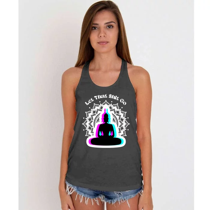 Lotus Flower Let That Shi!t Go Buddha Gift Women's Knotted Racerback Tank