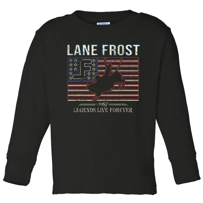 Lane Frost Legends Live Together Rodeo Lover Toddler Long Sleeve Shirt