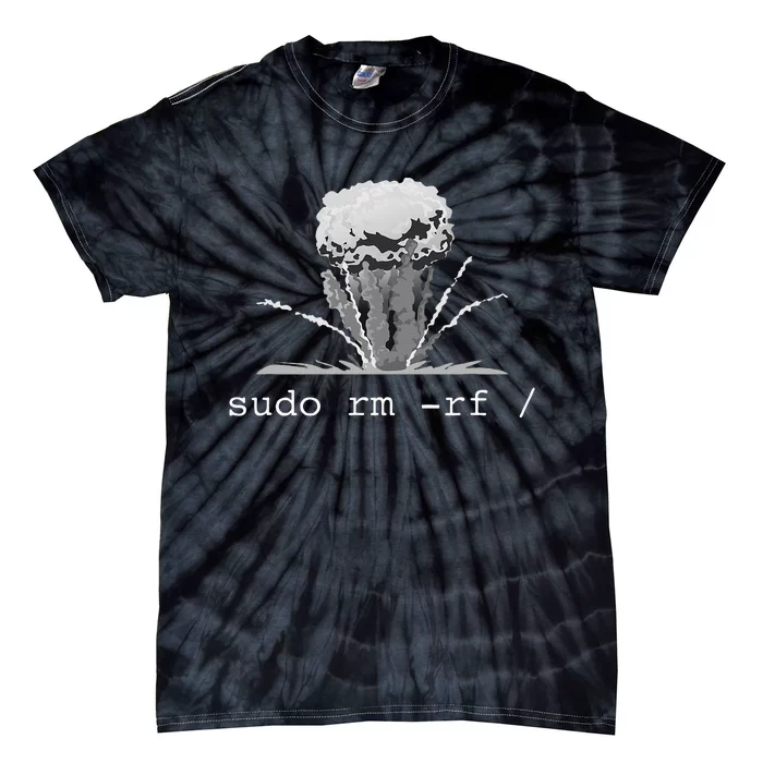 Linux Funny Linux Gift Command Sudo RM RF Tie-Dye T-Shirt