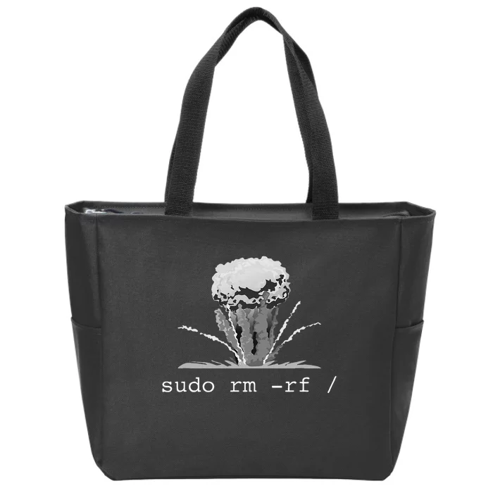 Linux Funny Linux Gift Command Sudo RM RF Zip Tote Bag