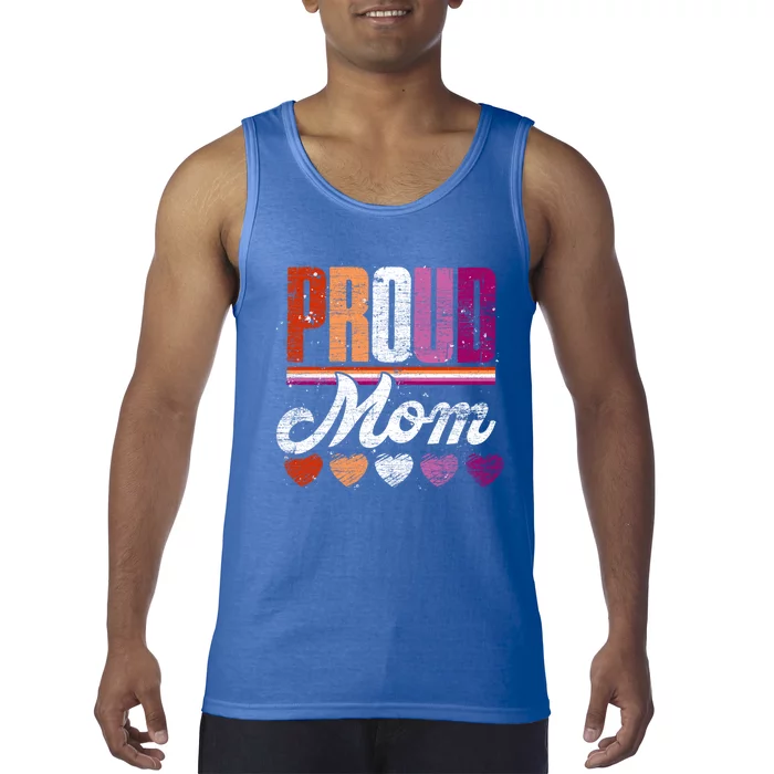 Lesbian Flag Lgbtq Pride Month Proud Mom Queer Equality Lgbt Gift Tank Top