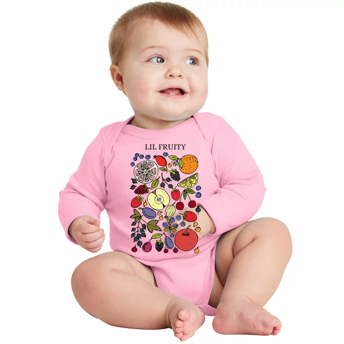 Lil Fruity LGBTQ Fruits Subtle Lesbian LGBTQ Pride Month Baby Long Sleeve Bodysuit