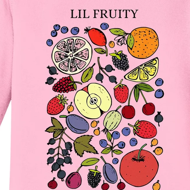 Lil Fruity LGBTQ Fruits Subtle Lesbian LGBTQ Pride Month Baby Long Sleeve Bodysuit