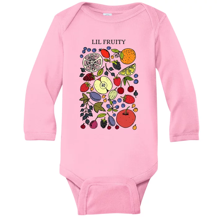 Lil Fruity LGBTQ Fruits Subtle Lesbian LGBTQ Pride Month Baby Long Sleeve Bodysuit