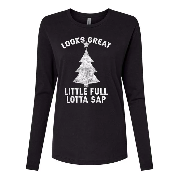 Little Full Lotta Sap Tee Christmas Vacation Santa Womens Cotton Relaxed Long Sleeve T-Shirt