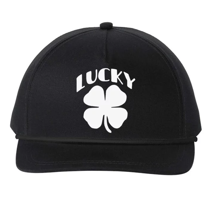 LUCKY Four Leaf Clover Saint Patrick's Day Special Edition Snapback Five-Panel Rope Hat