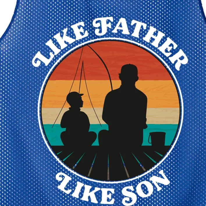 Like Father Like Son Gift Family Fishing Trip Gift Mesh Reversible Basketball Jersey Tank