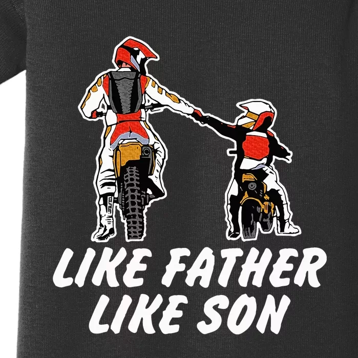 Like Father Like Son Dirt Bike Riding Motocross Baby Bodysuit