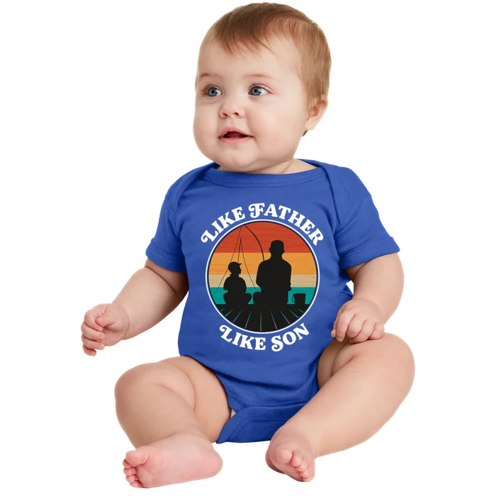 Like Father Like Son Funny Gift Family Fishing Trip Cool Gift Baby Bodysuit