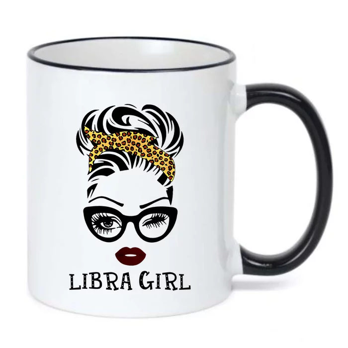 Libra Face Leopard Bandana Wink Eye Gift Black Color Changing Mug