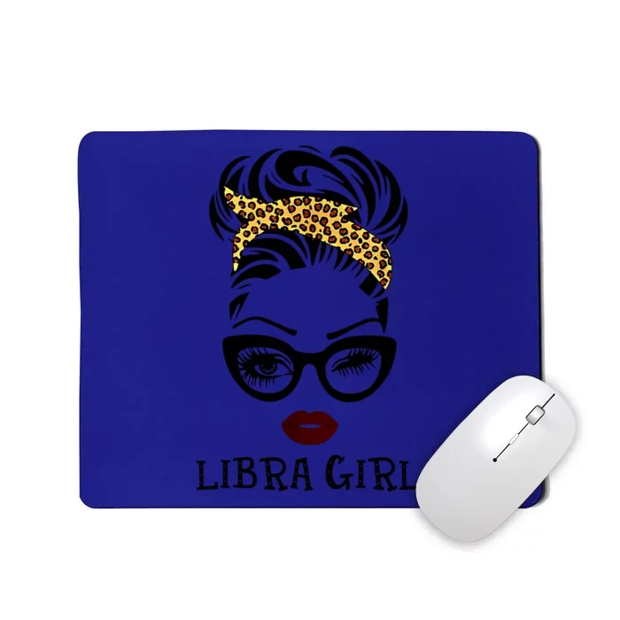 Libra Face Leopard Bandana Wink Eye Gift Mousepad