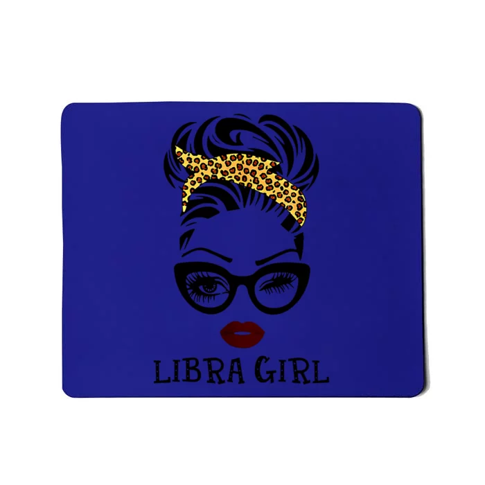 Libra Face Leopard Bandana Wink Eye Gift Mousepad