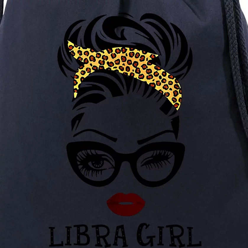 Libra Face Leopard Bandana Wink Eye Gift Drawstring Bag