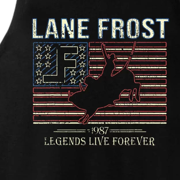 Lane Frost Legends Live Together Rodeo Lover Ladies Tri-Blend Wicking Tank