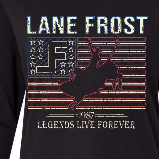 Lane Frost Legends Live Together Rodeo Lover Womens Cotton Relaxed Long Sleeve T-Shirt