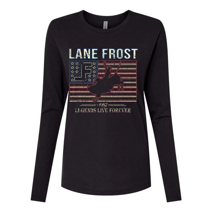 Lane Frost Legends Live Together Rodeo Lover Womens Cotton Relaxed Long Sleeve T-Shirt