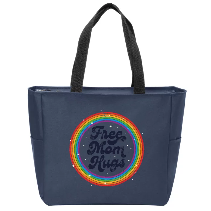 LGBTQ Free Mom Hugs Gay Pride LGBT Ally Rainbow Mother's Day Zip Tote Bag