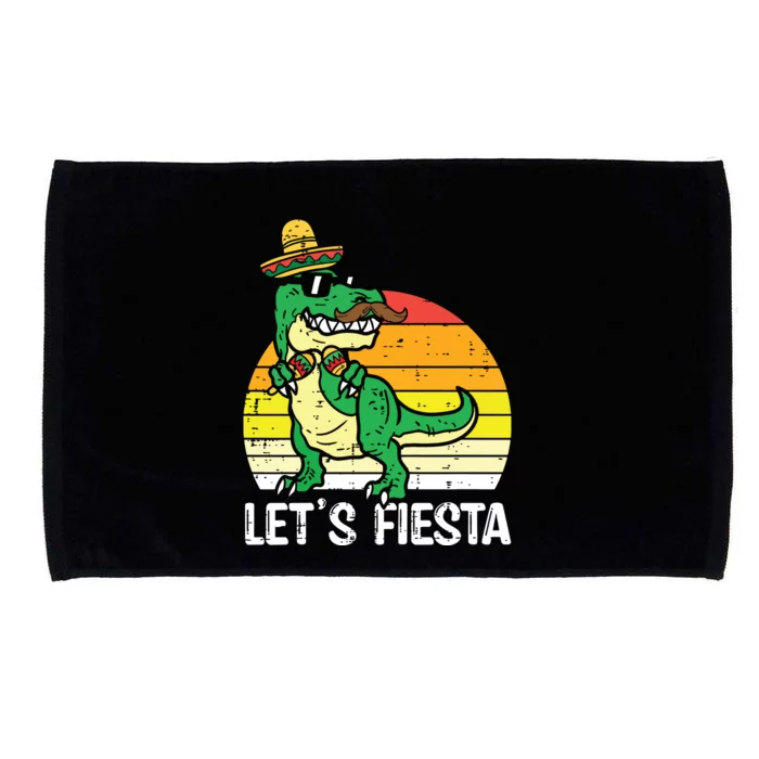 Lets Fiesta Mexican Dino Trex Cinco De Mayo Microfiber Hand Towel