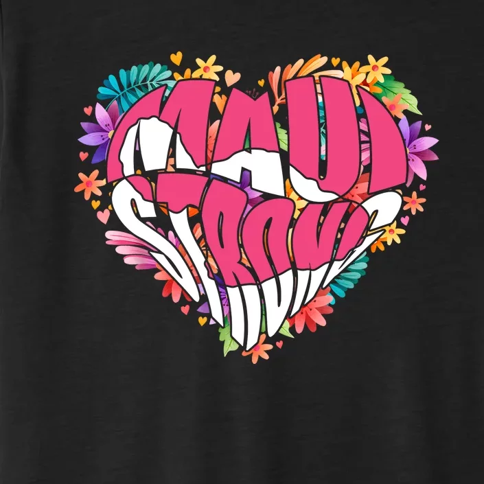 Love For Maui Hawaii Heart Flowers Ocean Beaches ChromaSoft Performance T-Shirt