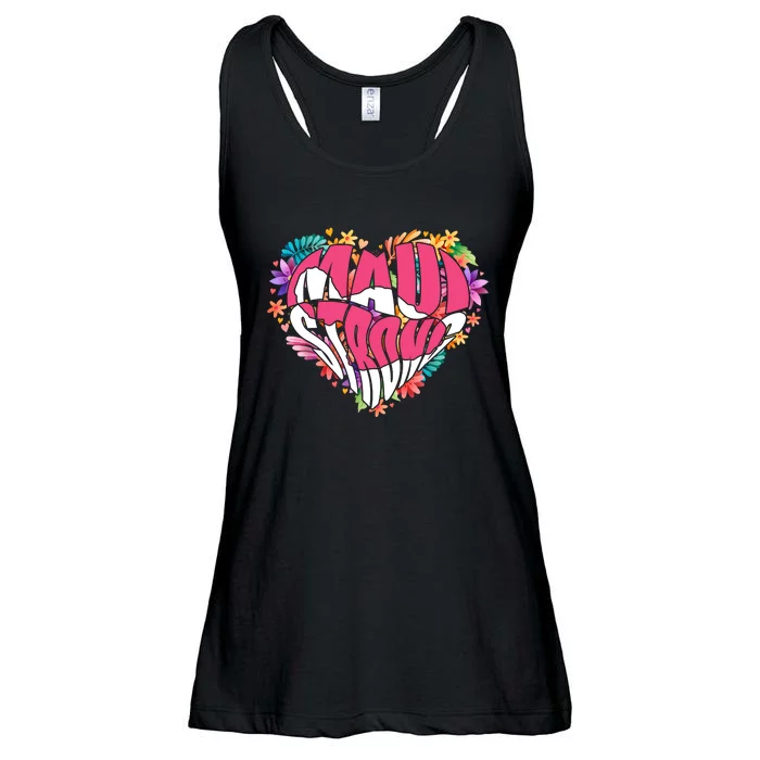 Love For Maui Hawaii Heart Flowers Ocean Beaches Ladies Essential Flowy Tank