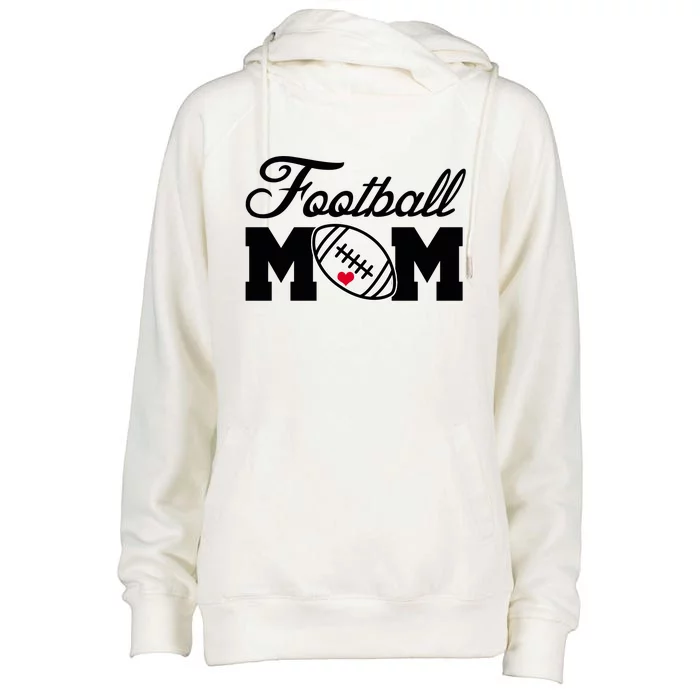 Love Football Mom Cute Gameday Womens Funnel Neck Pullover Hood