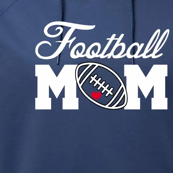 Love Football Mom Cute Gameday Performance Fleece Hoodie