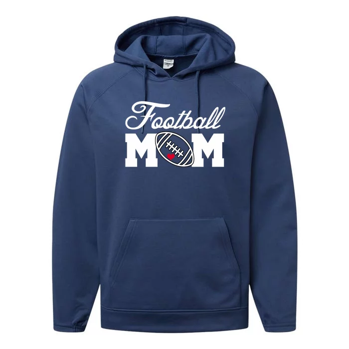 Love Football Mom Cute Gameday Performance Fleece Hoodie