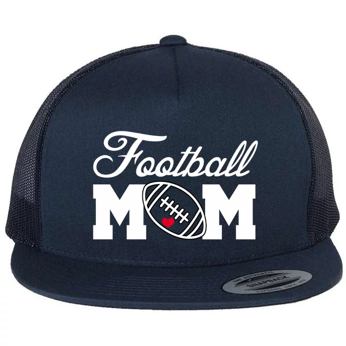Love Football Mom Cute Gameday Flat Bill Trucker Hat
