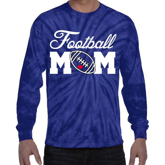 Love Football Mom Cute Gameday Tie-Dye Long Sleeve Shirt