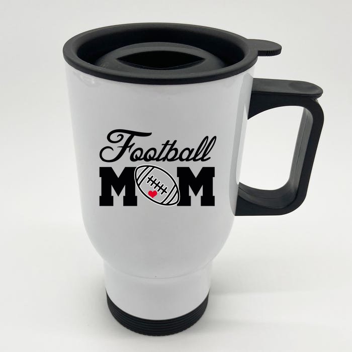 Love Football Mom Cute Gameday Front & Back Stainless Steel Travel Mug