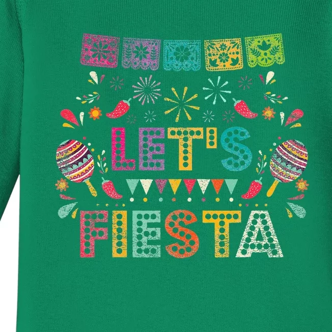 Lets Fiesta Mexico Baby Long Sleeve Bodysuit