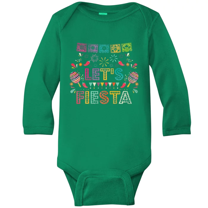 Lets Fiesta Mexico Baby Long Sleeve Bodysuit