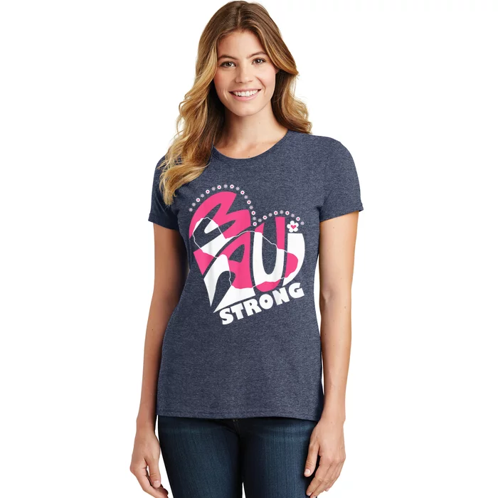 Love For Maui Hawaii Heart Flowers Ocean Beaches Strong Women's T-Shirt