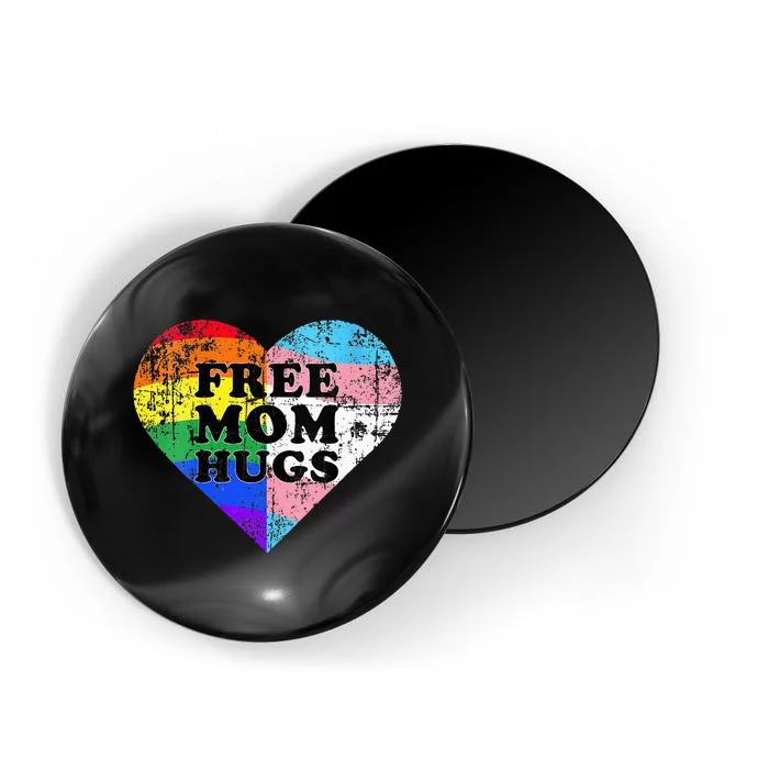 LGBT Free Mom Hugs Daisy Rainbow Heart LGBT Pride Month Magnet