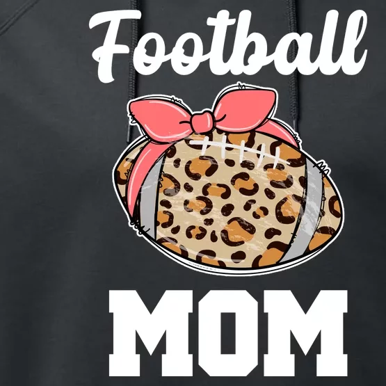 Leopard Football Mom Cute Gift Performance Fleece Hoodie