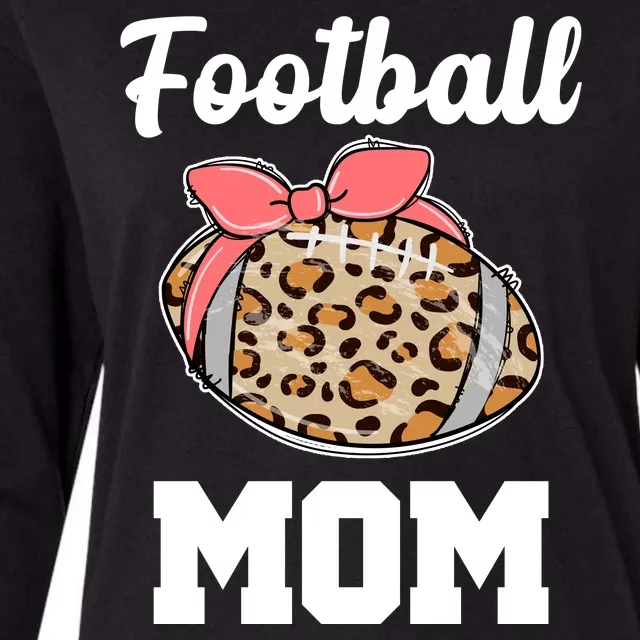 Leopard Football Mom Cute Gift Womens Cotton Relaxed Long Sleeve T-Shirt