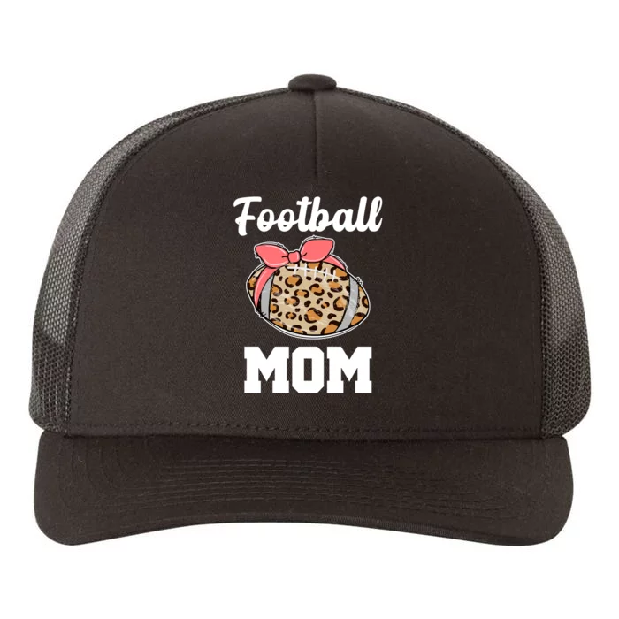 Leopard Football Mom Cute Gift Yupoong Adult 5-Panel Trucker Hat