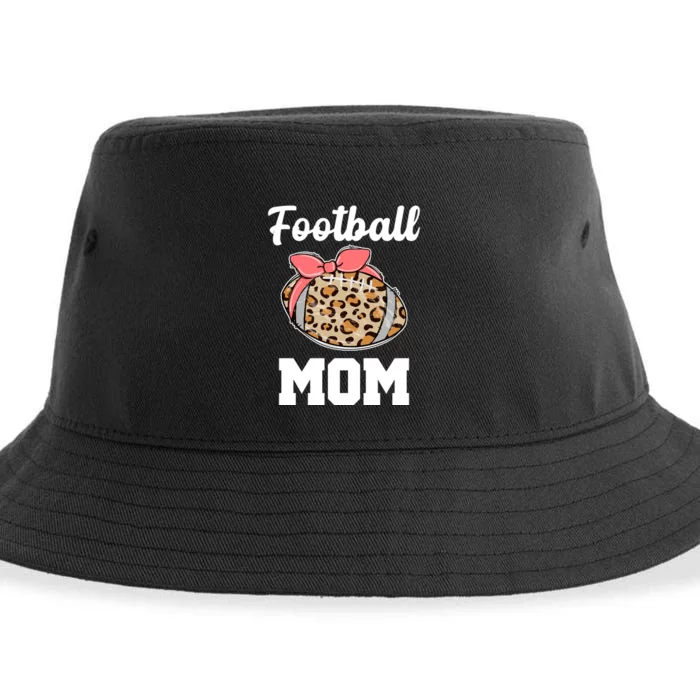 Leopard Football Mom Cute Gift Sustainable Bucket Hat