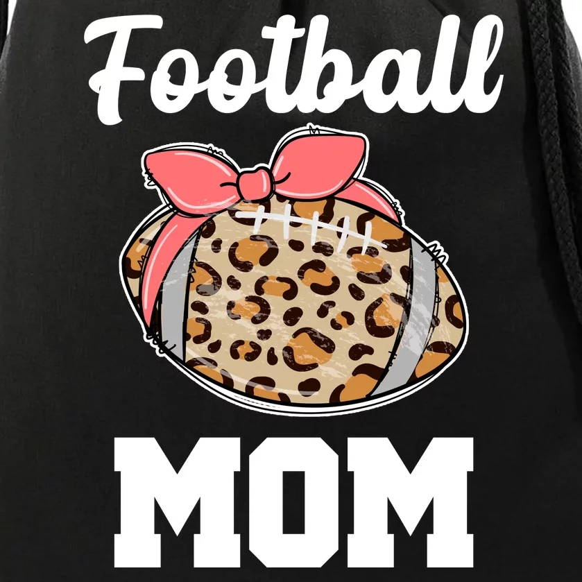 Leopard Football Mom Cute Gift Drawstring Bag