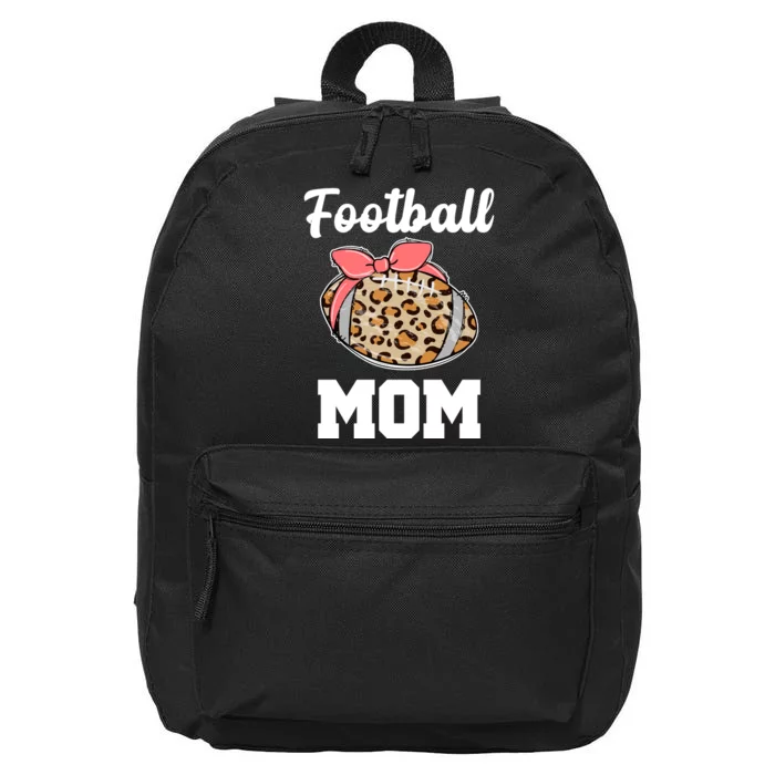 Leopard Football Mom Cute Gift 16 in Basic Backpack