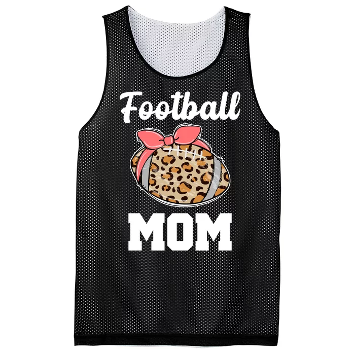 Leopard Football Mom Cute Gift Mesh Reversible Basketball Jersey Tank