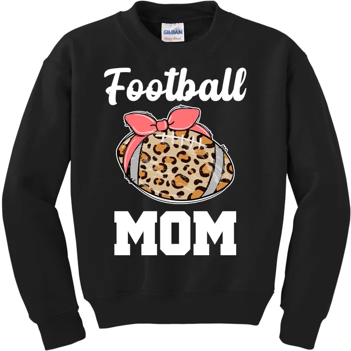 Leopard Football Mom Cute Gift Kids Sweatshirt