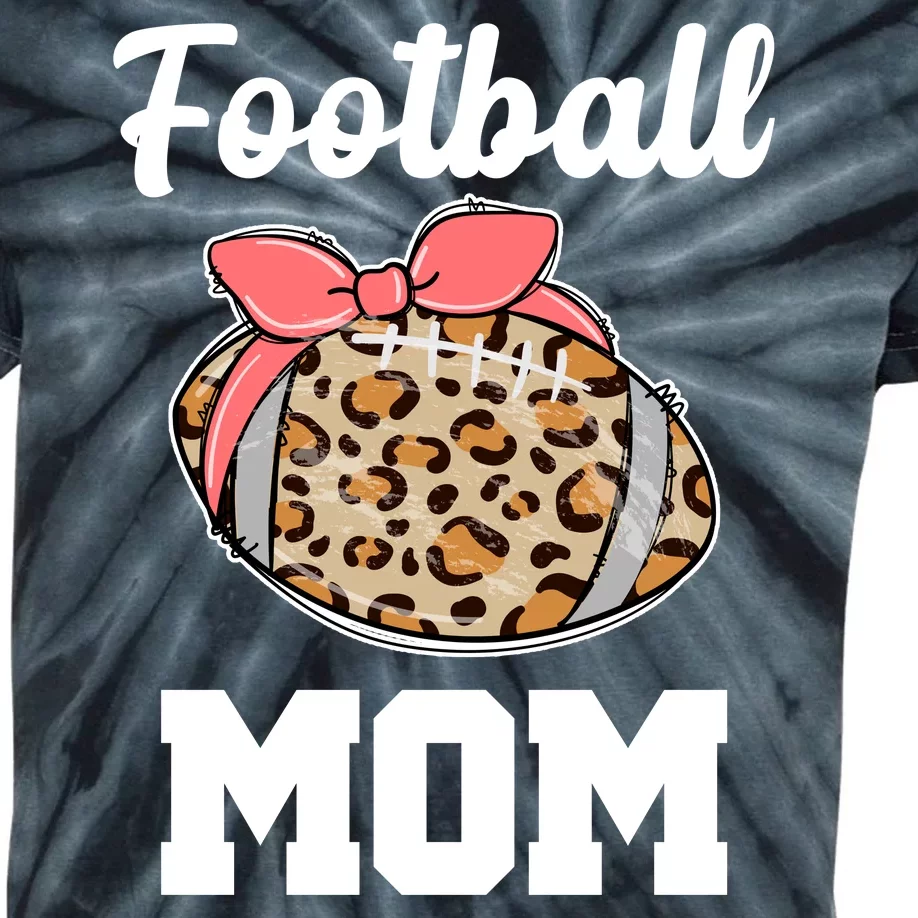 Leopard Football Mom Cute Gift Kids Tie-Dye T-Shirt