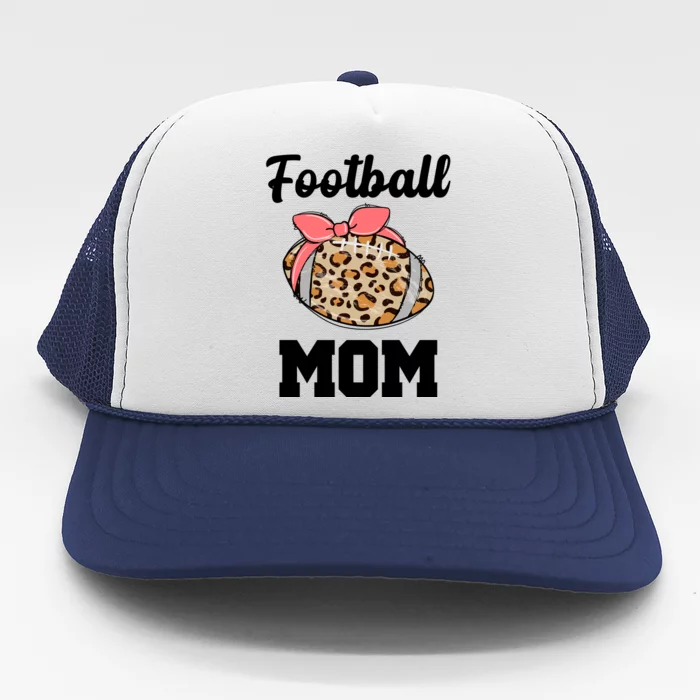 Leopard Football Mom Cute Gift Trucker Hat