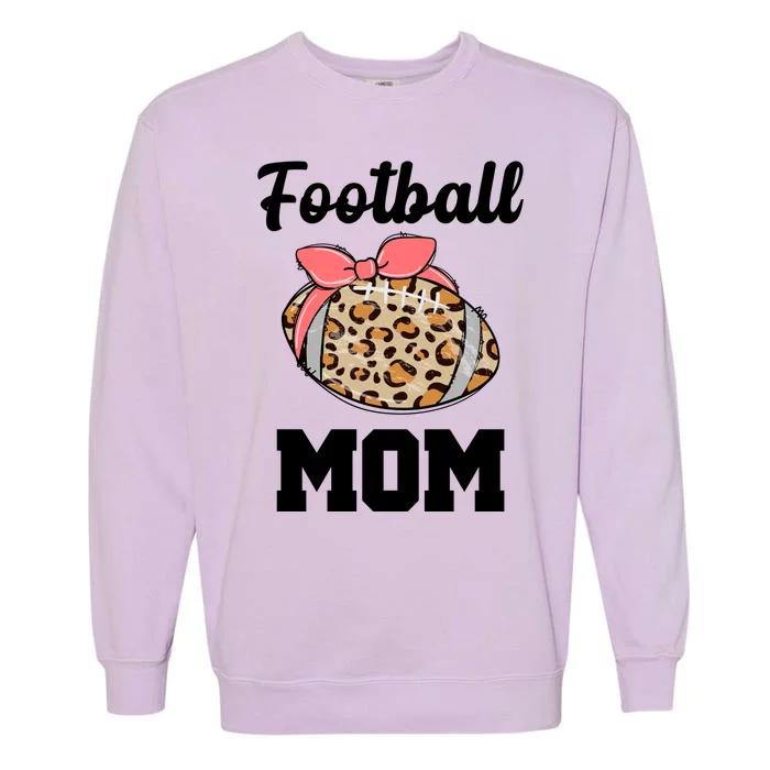 Leopard Football Mom Cute Gift Garment-Dyed Sweatshirt