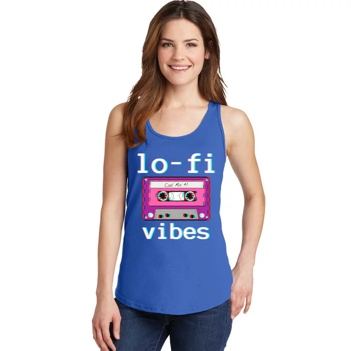 Low Fidelity Music Graphic Aesthetic Tape Logiftfi Vibes Print Gift Ladies Essential Tank