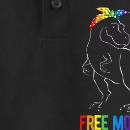 LGBT Free Mom Hugs Dinosaur Rex Mamasaurus Ally Rainbow Flag Dry Zone Grid Performance Polo