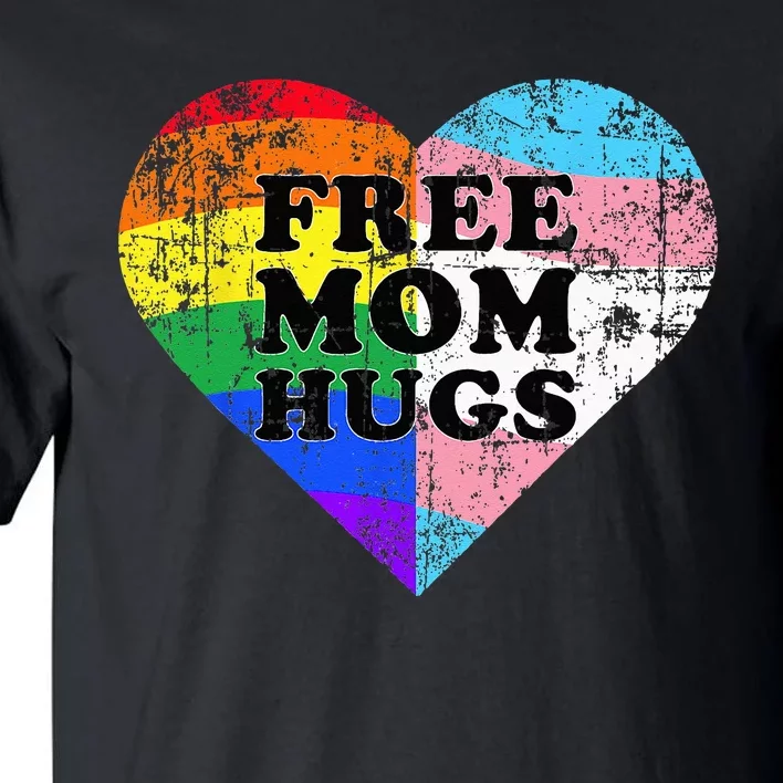 LGBT Free Mom Hugs Daisy Rainbow Heart LGBT Pride Month Tall T-Shirt