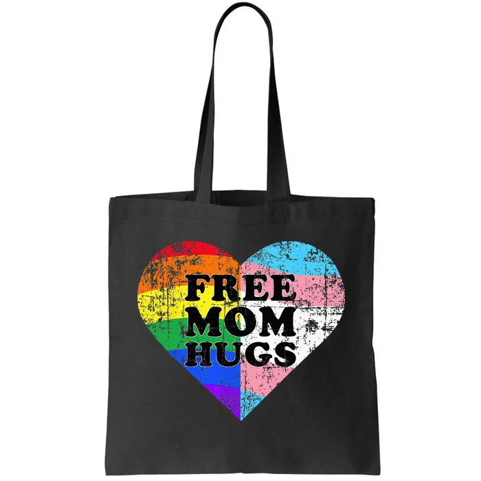 LGBT Free Mom Hugs Daisy Rainbow Heart LGBT Pride Month Tote Bag